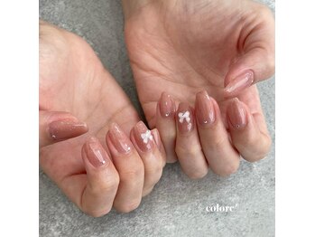 コロレ(colore')/ピンクブラウン×ミニリボン