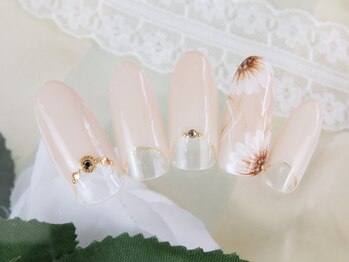 シューズネイルプロデュース/手描きフラワーフレンチ
