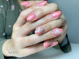 ちゅるりん春色ビジューネイル