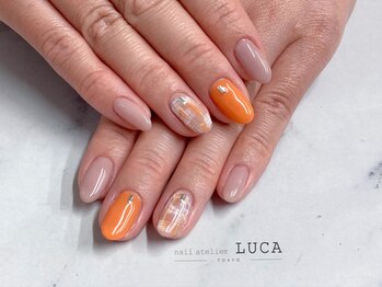 ネイルアトリエルカ(nail atelier LUCA)/M-217 大人可愛いチェックネイル