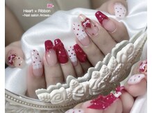 アロワ(Arowa)/ハート×リボンネイル