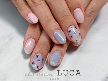 ネイルアトリエルカ(nail atelier LUCA)/M-572 大人可愛い押し花ネイル