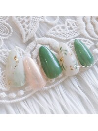 パラジェル手書きフラワーネイル