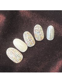 ツイードチェックネイル