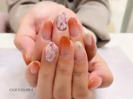 フラワー/グラデーション/ピンク