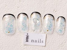 アイネイルズ 渋谷店(I nails)/クリア細フレンチ