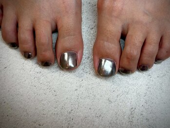 ヌル ネイル 堀江(NURU NAIL HORIE)/ミラーシルバーミラーネイル☆