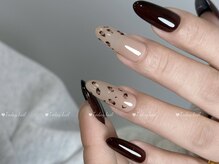 トゥデイネイル(Today.Nail)/赤ネイル/ヒョウ柄ネイル