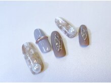 グラマーネイル(Glamor nail)/ニュアンス×チェック