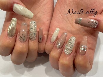 ネイルズアリー 立川店(Nails ally)/ミラー×キラキラ×シースルー