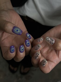 ランプネイル(LAMP nail)/アシンメトリー(エアブラシ)