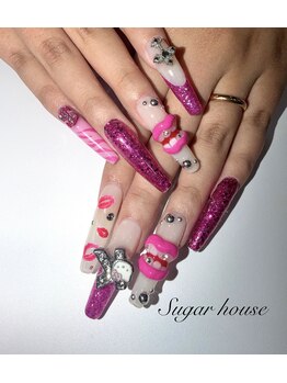 リップ×ピンクネイル