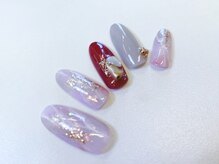 グラマーネイル(Glamor nail)/大理石×ニュアンス