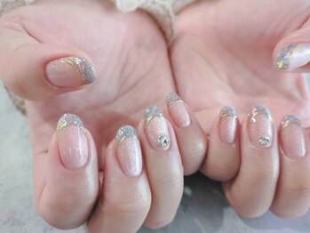 朱花 プルバイシュカ(fle by 朱花)/フレンチネイル