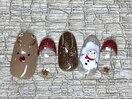 クリスマスネイル/雪だるま