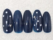 リノ ネイル(Rino nail)/2月新作ネイビードット802o1