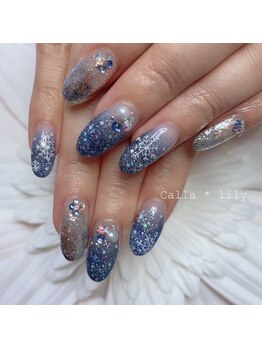 カラーリリー 恵比寿(Calla lily)/キラキラ雪ネイル