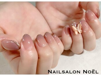 ノエル(Noel)/アンティークピンク蝶パーツ