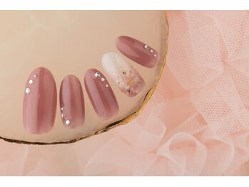 ヴァンネイル(VINGT NAIL nail&eye beauty)/大人なお花ネイル