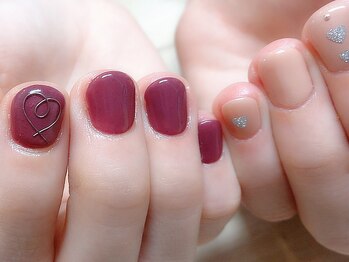 アミュリー ネイル アトリエ(Amury nail atelier)/ちぐはぐ ワイヤー ハート