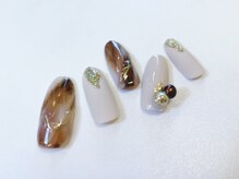 グラマーネイル(Glamor nail)/マーブル×ビジュー