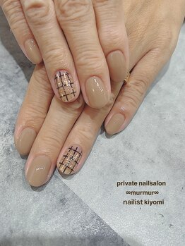 プライベート ネイルサロン マーマ(murmur)/クリアチェックネイル