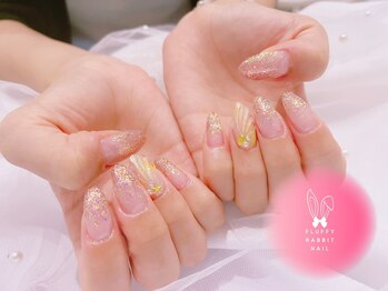 フラッフィーラビットネイル(fluffy rabbit nail)/人魚ネイル 鱗ネイル マーメイド