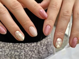 -- ミラーのハートネイル --