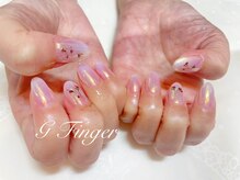 ジーフィンガー 大井町店(G Finger)/オーロラミラーフラワーネイル♪