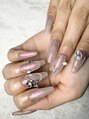 ネイルサロン ジョアアンジェ 天王寺店(joie ange)&nbsp;キレイめワンホン ストーンアートも得意です！
