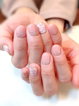 ハーティーネイル hearty nail 溝の口店/ピンクベージュネイル