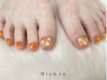 リッチ トゥ 安城店(Rich to)/フットネイル 2本アート×ミラー
