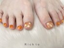 フットネイル 2本アート×ミラー