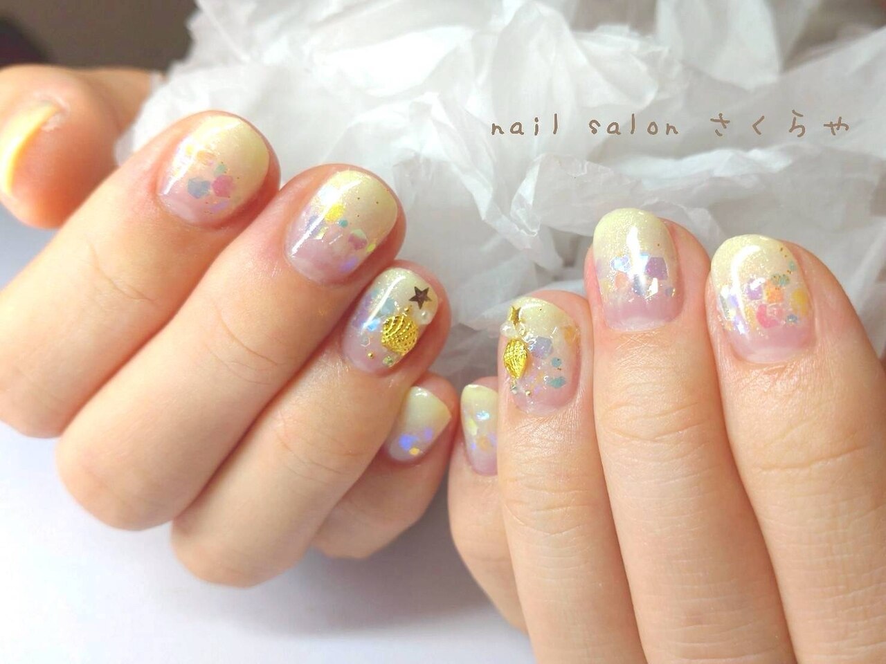 ネイルチップ グラデーション シンプル 黄色 可愛い カラフル オーダーネイル イエロー グラデーション シンプル ネイルチップ - メルカリ