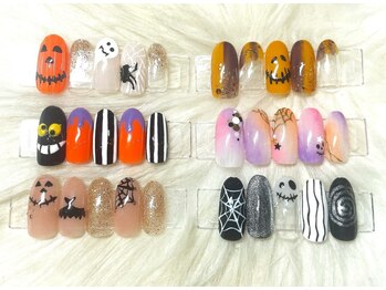 10月ハロウィンデザインネイル♪