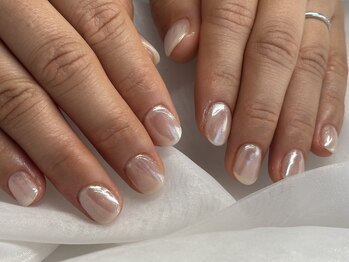 ブライダルネイル　ミラーネイル