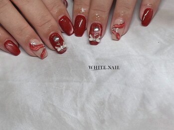 ホワイトネイル(WHITE NAIL)/マグネット/リボン