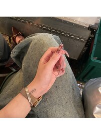 ピンクマグ×ボルドーリボン