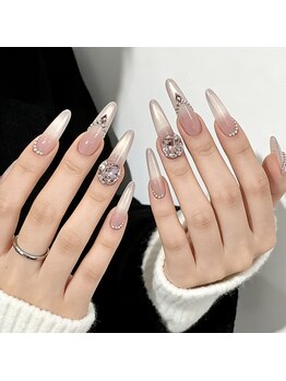 カトレアネイル 吉祥寺(Cattleya Nail)の写真/《圧倒的☆大流行のワンホン・韓国風パーツを種類豊富にご用意★》大切な日やイベント前はぜひ当店へ！