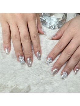 ラヴィ(Ravi)/ぷくっとりぼんネイル