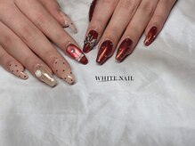 ホワイトネイル(WHITE NAIL)/マグネット/りぼん/はあと/