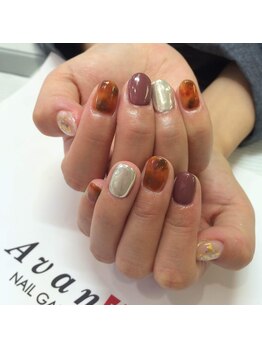 ネイルギャラリーアヴァン(NAIL GALLERY Avant)/べっ甲×ミラーネイル