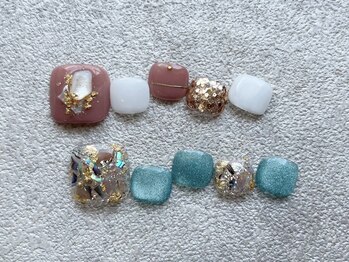 ネイルサロン ジョアアンジェ 天王寺店(joie ange)/フット　マグネット　キラキラ　