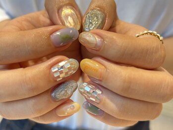 アース ネイルアンドアイラッシュ 甲府昭和店(HAIR & MAKE EARTH Nail&Eyelash)/フルカスタマイズネイル¥12500