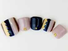 ネイルサロン ドレリッチ 大宮店(drerich)/シックカラー太ストライプ