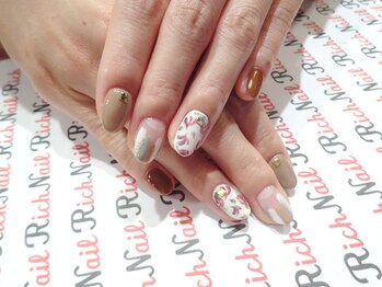 ネイル リッチ(Nail Rich)/花柄アート☆