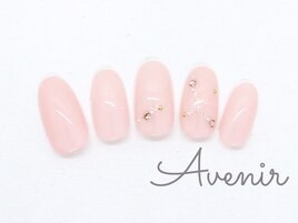 シンプルピンクラインネイル