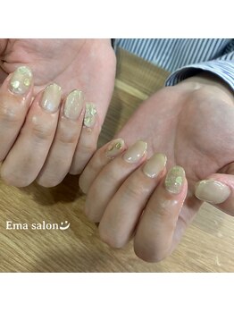 ハートホロ＆先端ミラーフレンチ