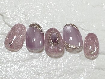 ビューティーネイルサロン クリアーズ(Clears)/パープルゴージャスネイル