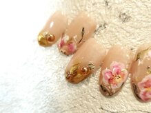 ブルーエヌ(BLUE N)/フラワーペイントネイル